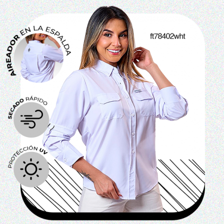 CAMISA DISCOVERY PARA DAMA DX1477-112-78402WHT